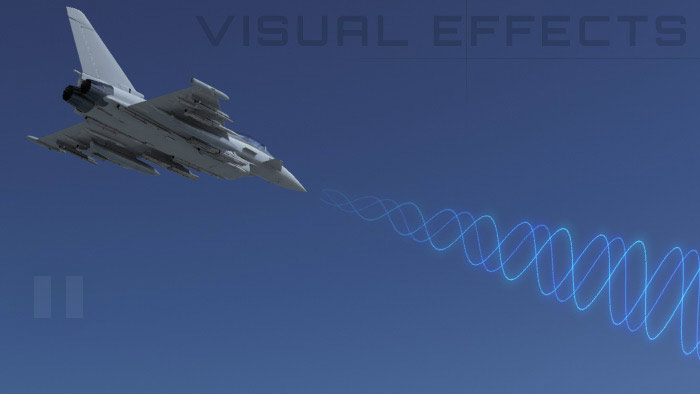 Visual effects from CG movie for aerospace