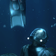 Underwater 3D CGI movie of submarine 